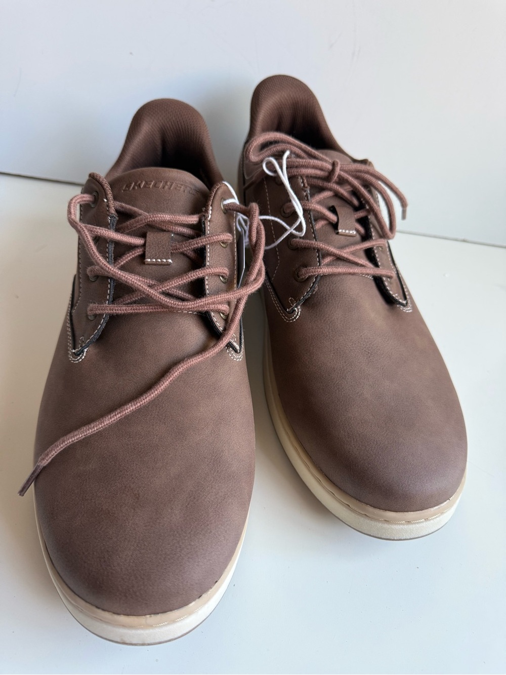 Skechers Men's Brown Lace-Up Casual Slip-On Sneakers